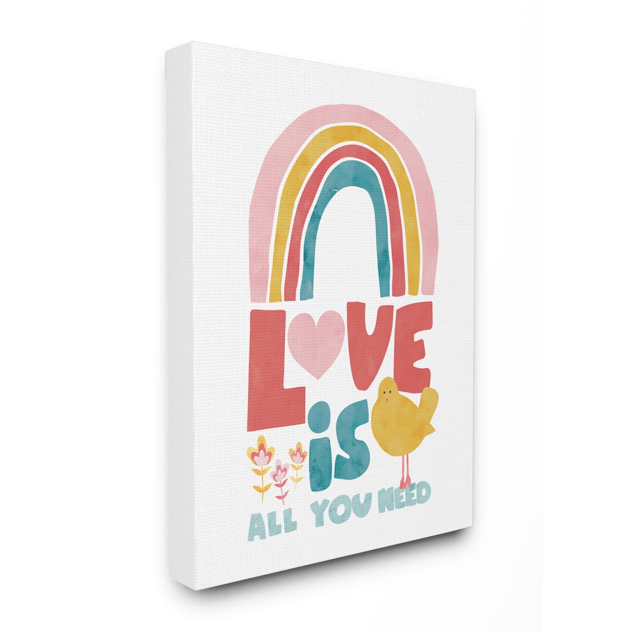 Stupell Industries Whimsical Rainbow Love Is All You Need Canvas Wall Art